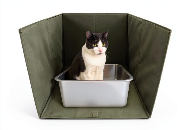 Bhyhok Cat Litter Box Enclosure Splash Guard Oxford PVC-6