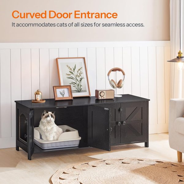 HOOBRO Dual Litter Box Enclosure Furniture Multi Cat Home-1