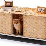 SETVSON Cat Litter Box Enclosure Rattan Furniture Large Size-0
