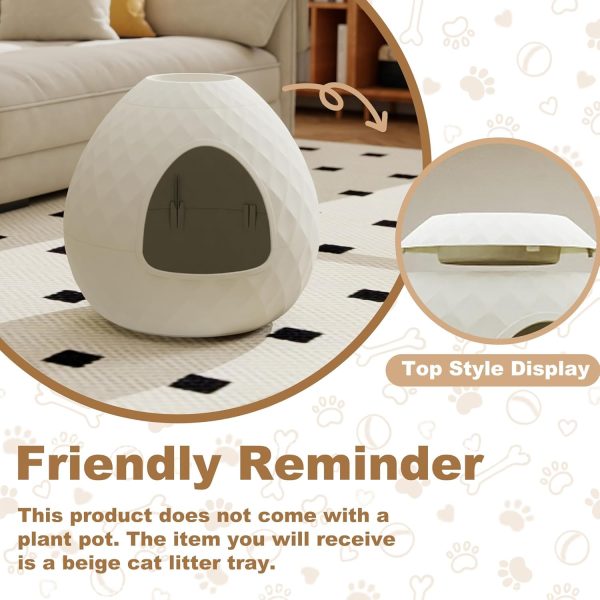 KFY Cat Litter Box Enclosure Resin Furniture Hidden Planter-3