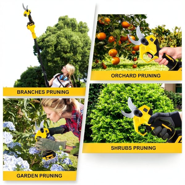 LEZZYRUCK Electric Pruning Shears Yellow Bypass Aluminum-5