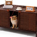 SETVSON Cat Litter Box Enclosure Rattan Furniture Large-0