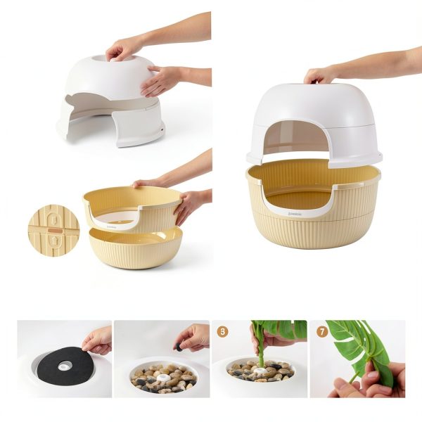 Apollo Cat Litter Box Enclosure Leak Proof Odor Control-7