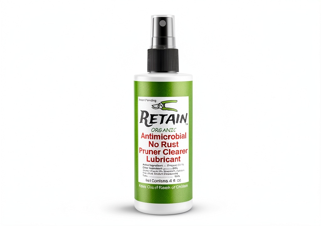Applying Bgreen organic pruning lubricant to garden shears