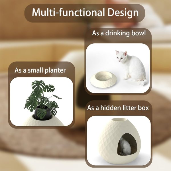 KFY Cat Litter Box Enclosure Resin Furniture Hidden Planter-5