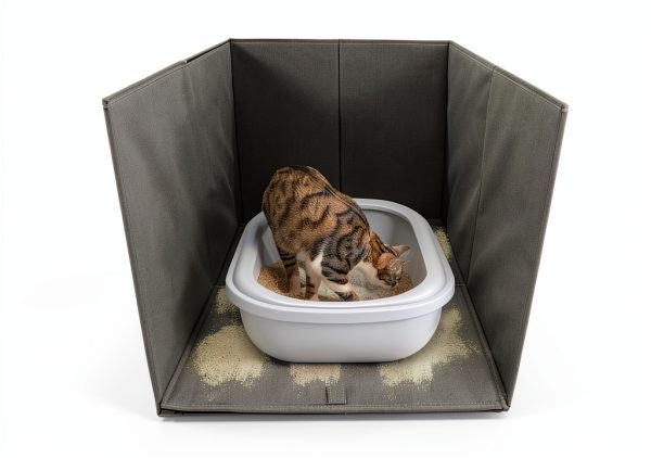 Bhyhok Cat Litter Box Enclosure Splash Guard Oxford PVC-3