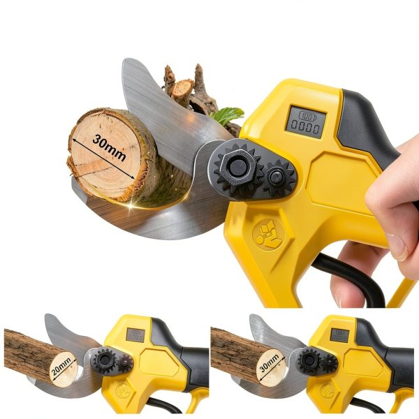 LEZZYRUCK Electric Pruning Shears Yellow Bypass Aluminum-3