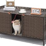 SETVSON Cat Litter Box Enclosure Rattan Furniture Large Size-0