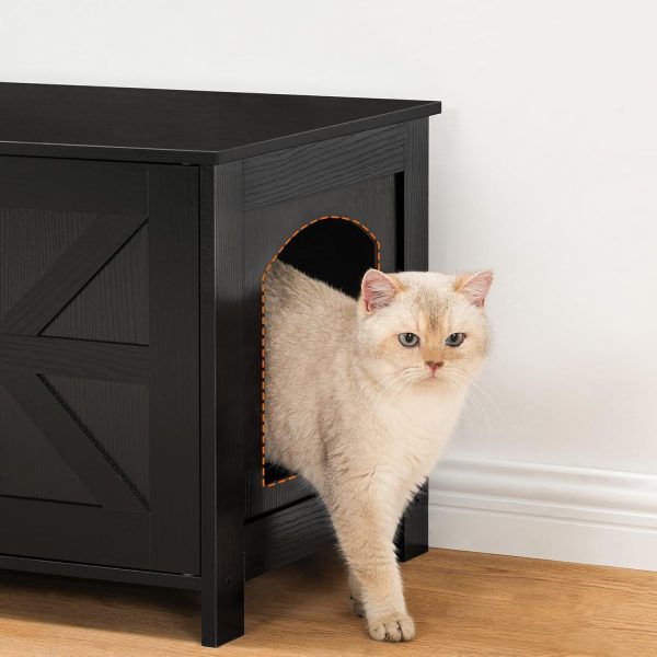 HOOBRO Dual Litter Box Enclosure Furniture Multi Cat Home-5