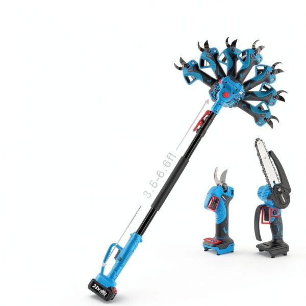 STUNLUX Electric Pruning Shears Telescopic Sk5 Steel Blades-5