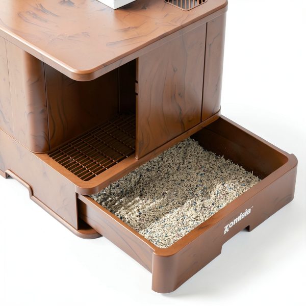 Apollo Hidden Cat Litter Box Enclosure Odor Control Spacious-1