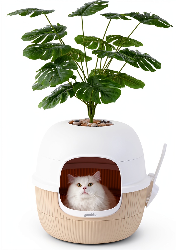 Apollo cat litter box enclosure in a living room setting