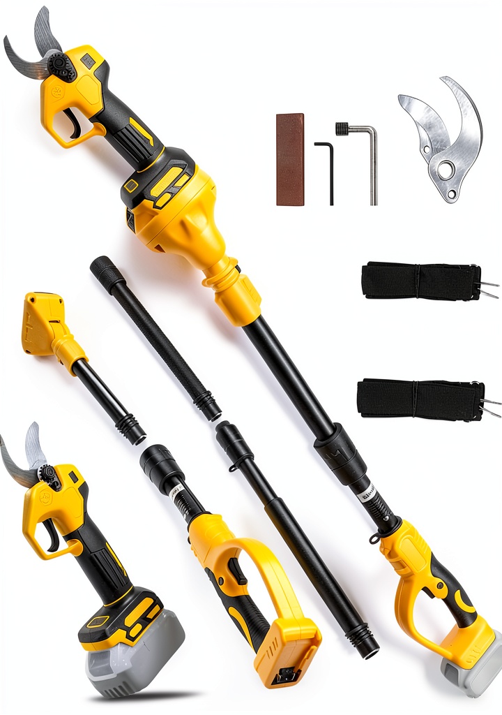 LEZZYRUCK electric pruning shears in use on a tree branch