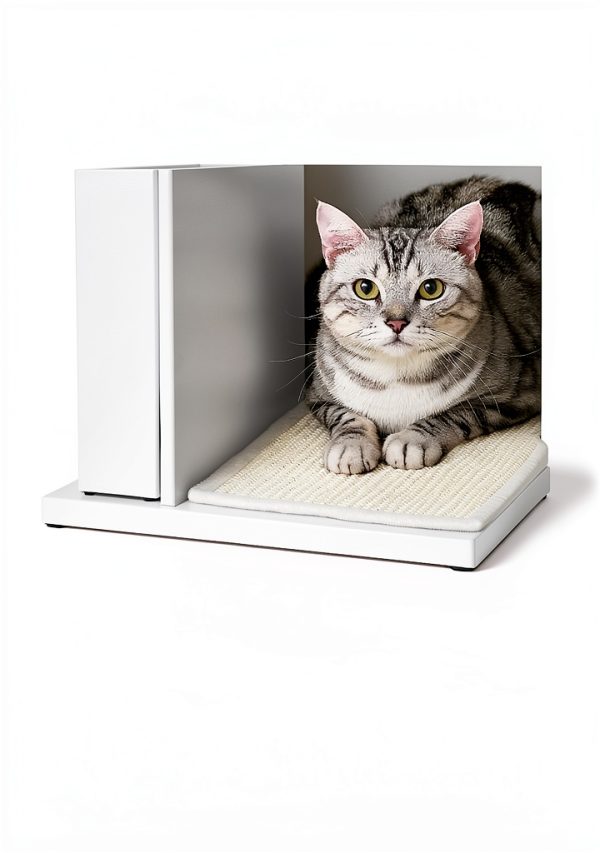 Feandrea Cat Litter Box Enclosure White Gold-3