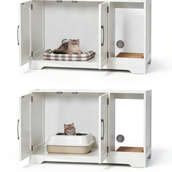 Cat Litter Box Enclosure Halitaa Black Metal-3