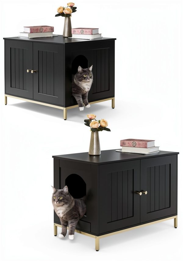 Homhedy Cat Litter Box Enclosure Furniture-5