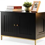 Homhedy Cat Litter Box Enclosure Furniture-0