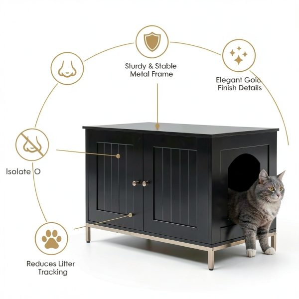 Homhedy Cat Litter Box Enclosure Furniture-2