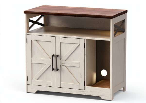 Cat Litter Box Enclosure Halitaa Black Metal-7