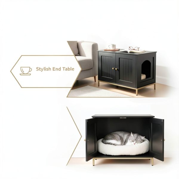 Homhedy Cat Litter Box Enclosure Furniture-3