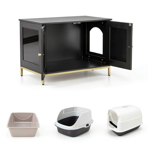 Homhedy Cat Litter Box Enclosure Furniture-4