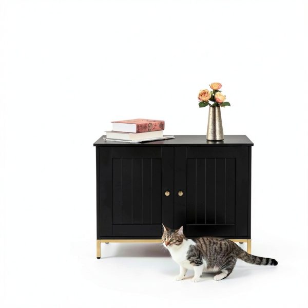 Homhedy Cat Litter Box Enclosure Furniture-6