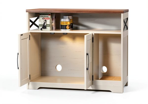 Cat Litter Box Enclosure Halitaa Black Metal-4