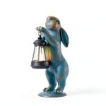 Garden Statues Rabbit with Solar Lantern MININOVA Figurine MOS005A-BR-0