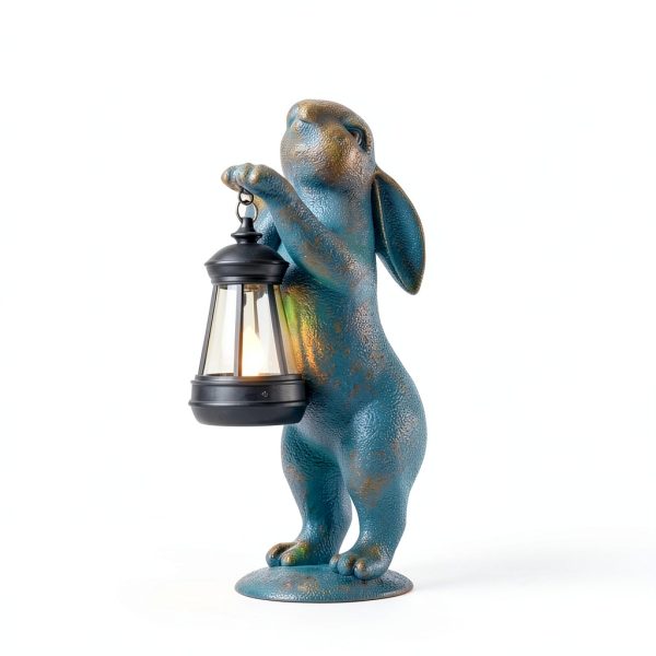 Garden Statues Rabbit with Solar Lantern MININOVA Figurine MOS005A-BR-0