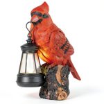 Suzile Cardinal Garden Statue Solar Lantern 6.3in Outdoor Light-0