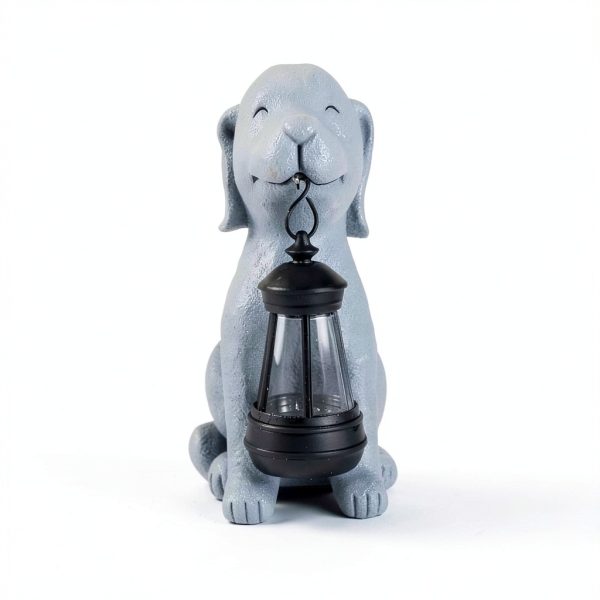 Dog Solar Garden Statue with Lantern – Outdoor Patio & Yard Decor – Figurine for Dogs – Gift for Mom, Grandma, Dog Lovers, Housewarming Present-1